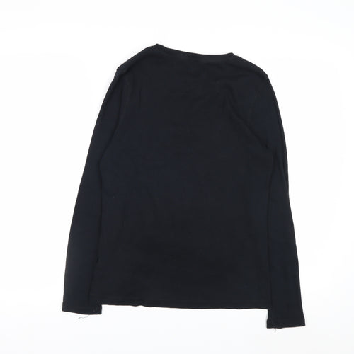 Marks and Spencer Women's Black Long Sleeve Basic Jersey T-Shirt Size 14