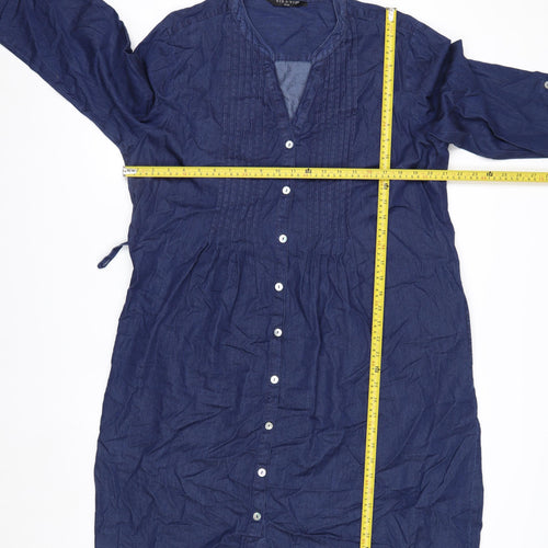 VIZ-A-VIZ Womens Blue Cotton Shirt Dress Size 20/22 Plus