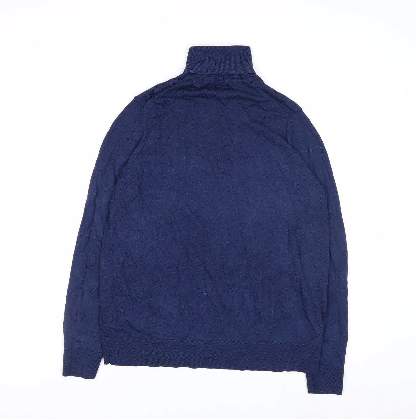 Marks and Spencer Women’s Blue Roll Neck Merino Wool Jumper Size 18