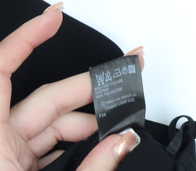 Marks and Spencer Women's Black A-Line Knee Length Skirt Size 10