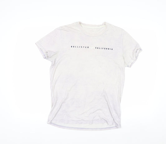 Hollister Womens White Cotton Crew Neck T-Shirt Size L