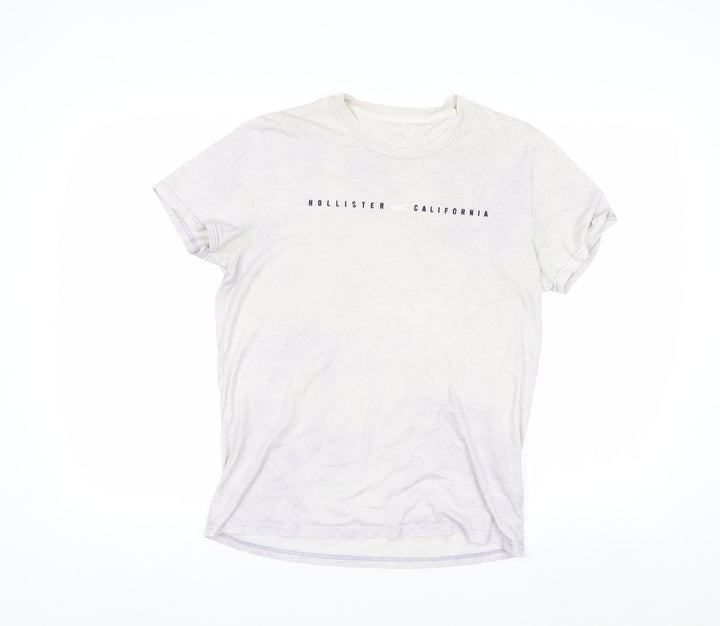Hollister Womens White Cotton Crew Neck T-Shirt Size L