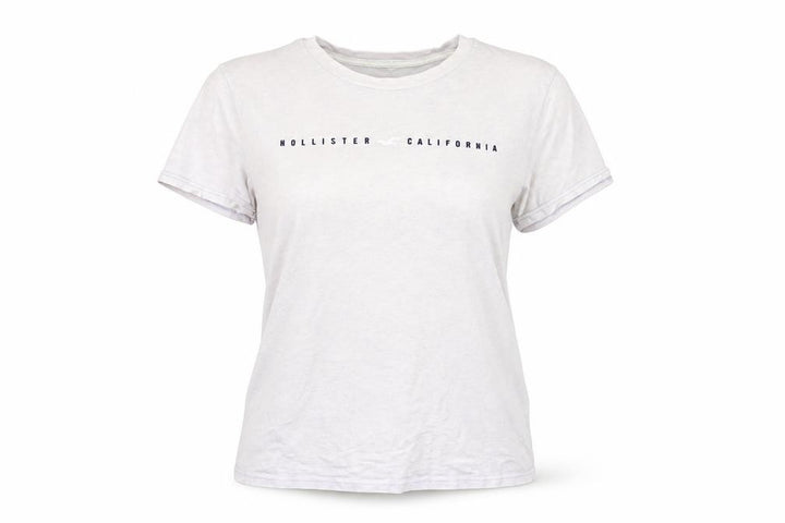 Hollister Womens White Cotton Crew Neck T-Shirt Size L