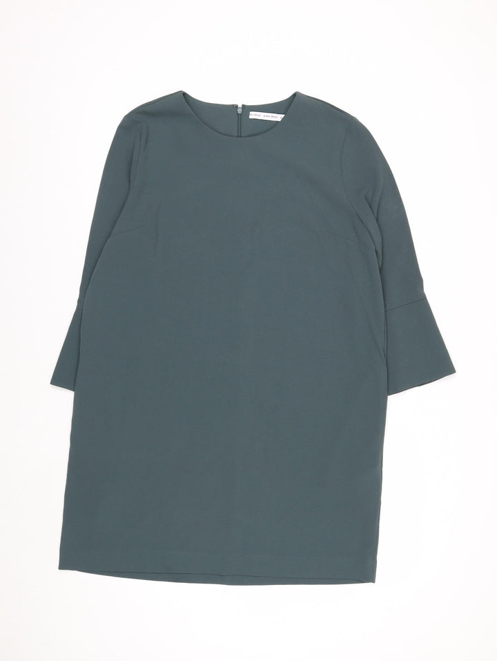 & Other Stories Women Green Size 14 Shift Work Dress 3/4 Sleeves