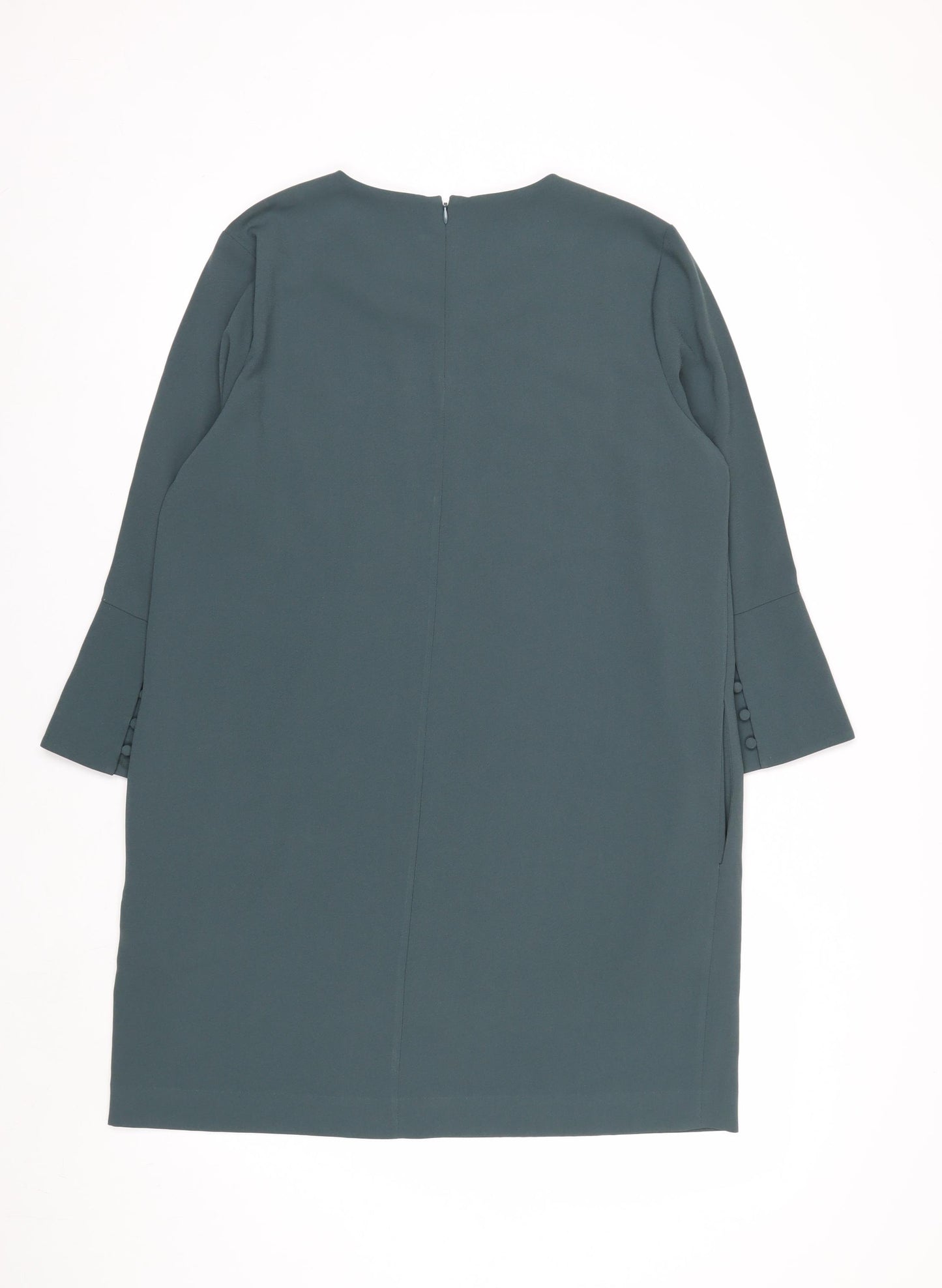& Other Stories Women Green Size 14 Shift Work Dress 3/4 Sleeves