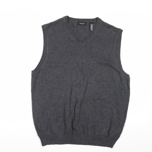 Van Heusen Men's Grey Cotton V-Neck Sleeveless Jumper Vest M