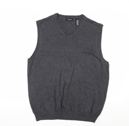 Van Heusen Men's Grey Cotton V-Neck Sleeveless Jumper Vest M