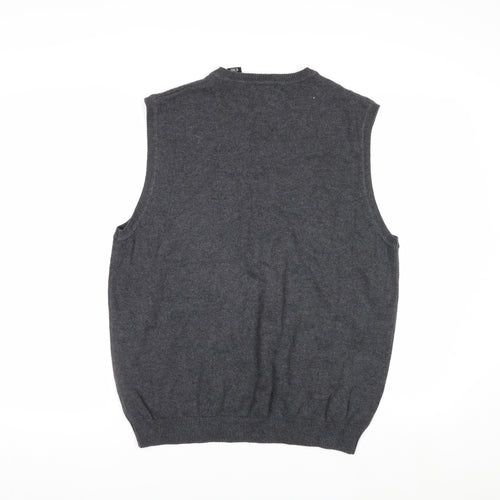 Van Heusen Men's Grey Cotton V-Neck Sleeveless Jumper Vest M