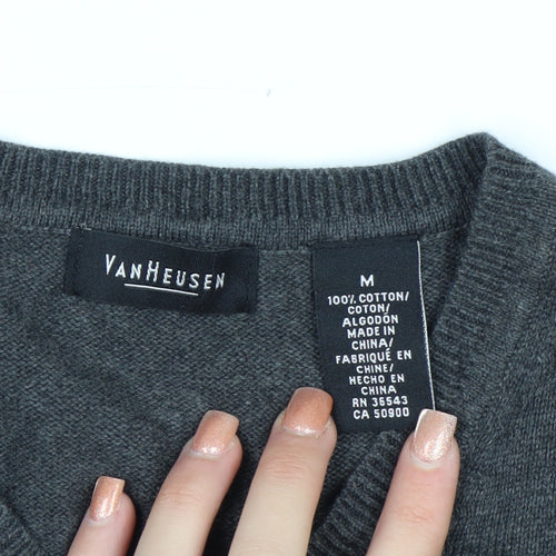 Van Heusen Men's Grey Cotton V-Neck Sleeveless Jumper Vest M