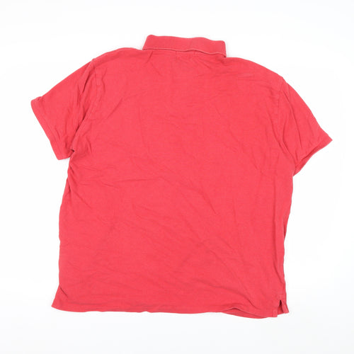 Ralph Lauren Men's Red Custom Slim Fit Polo Shirt XL 100% Cotton