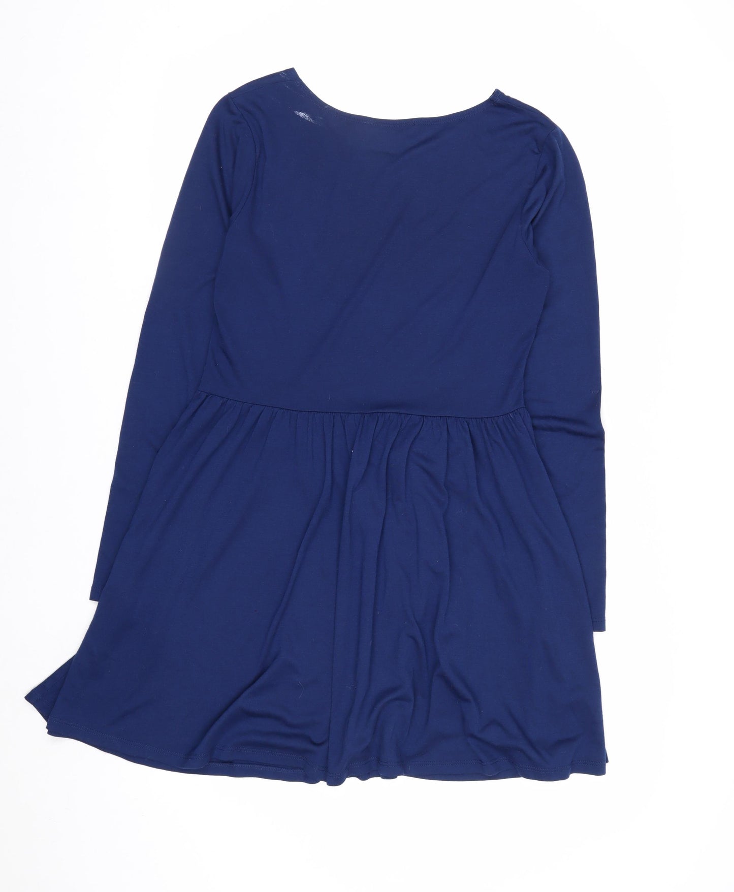 Brave Soul Women Blue Skater Dress M Long Sleeve Casual
