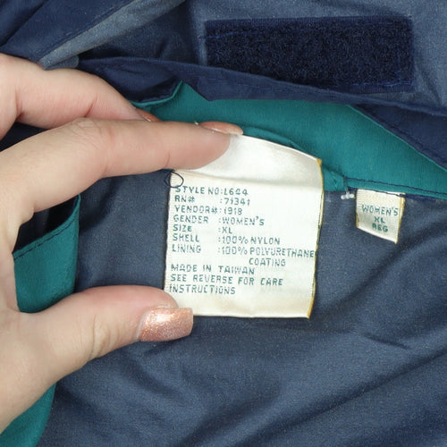 L.L.Bean Women's Blue XL Hooded Anorak Jacket Water Resistant