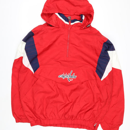Starter Mens Red 2XL Windbreaker Hooded Washington Capitals Jacket