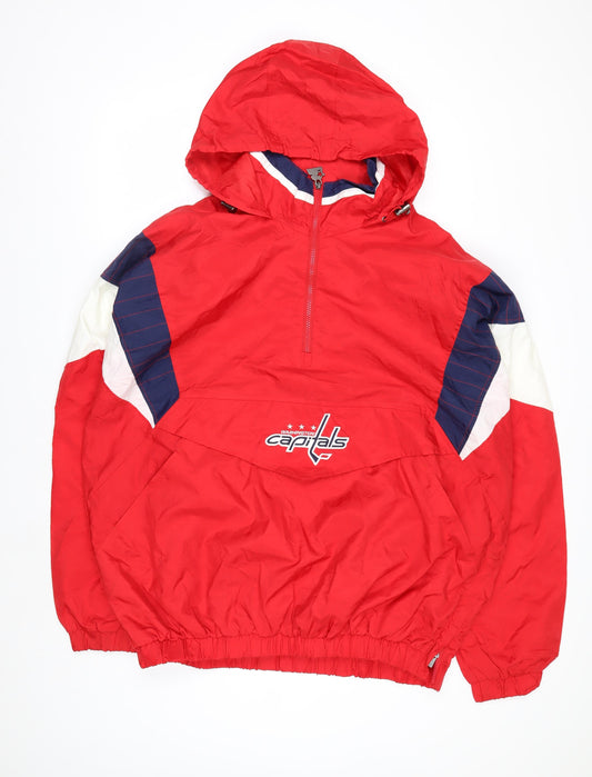 Starter Mens Red 2XL Windbreaker Hooded Washington Capitals Jacket