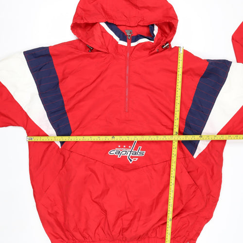 Starter Mens Red 2XL Windbreaker Hooded Washington Capitals Jacket