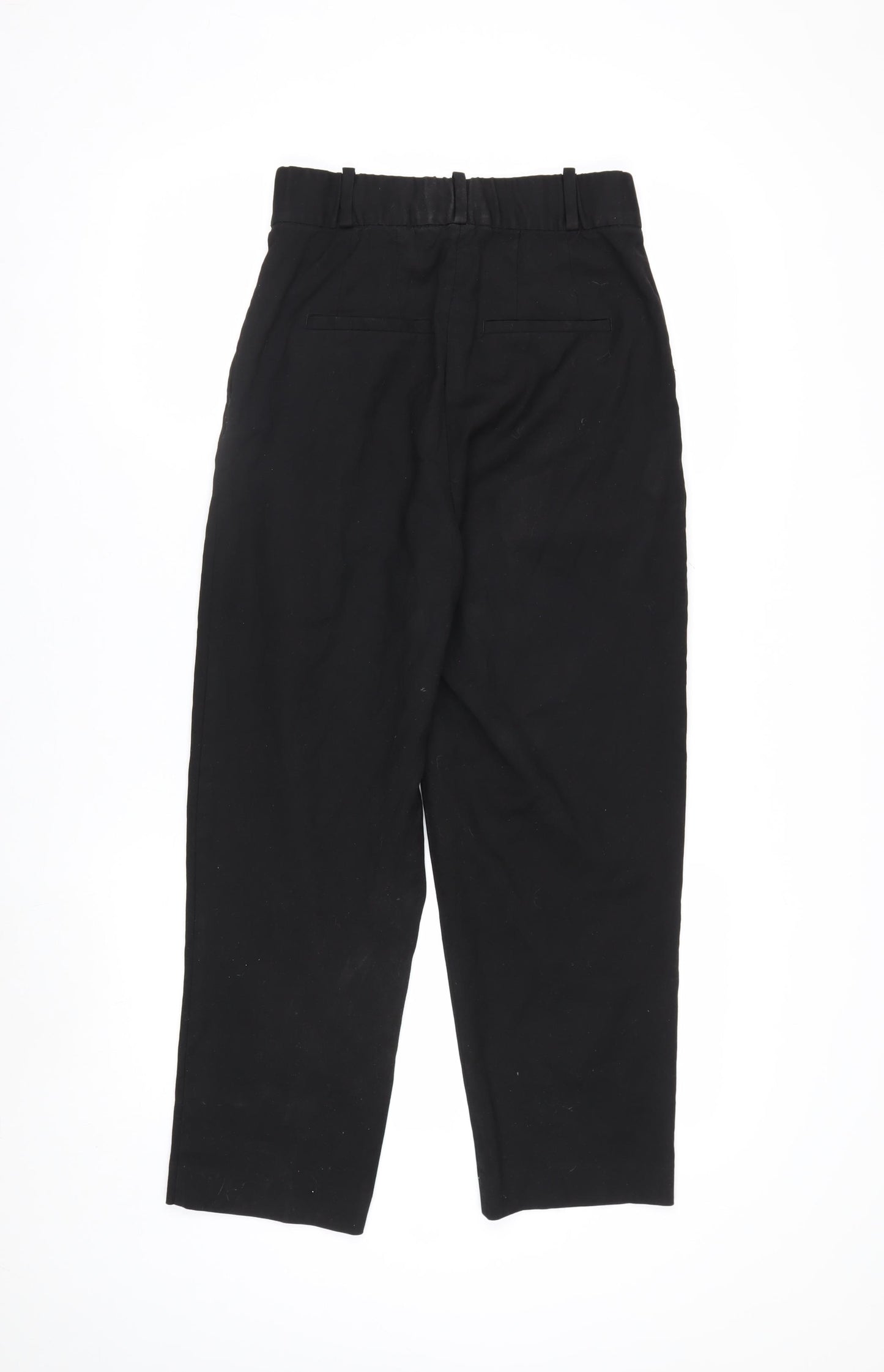 H&M Women's Black Regular Fit Pleated Trousers Size 8