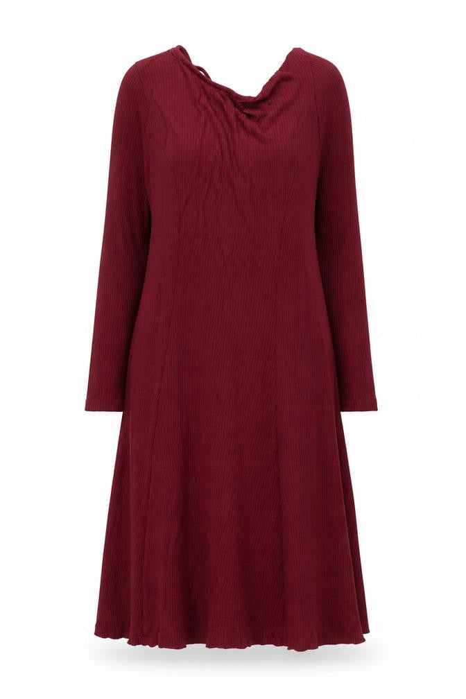 Forever 21 Women Red Fit & Flare Lace Up Long Sleeve Dress Size S