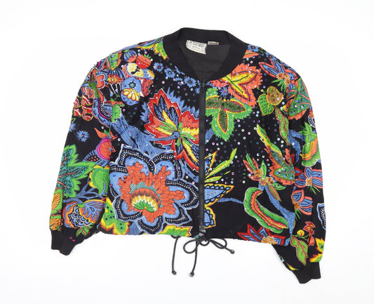 Speed Limit Women’s Multicoloured Floral Bomber Jacket Size M Vintage