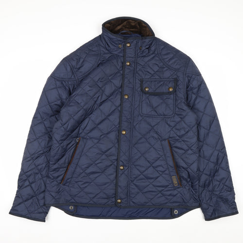 Ralph Lauren Men's Blue Quilted Jacket XL Polyester Mid-Length