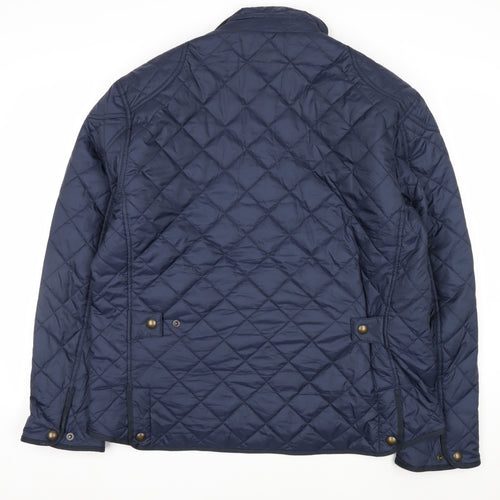 Ralph Lauren Men's Blue Quilted Jacket XL Polyester Mid-Length