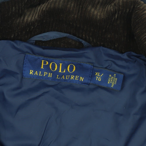 Ralph Lauren Men's Blue Quilted Jacket XL Polyester Mid-Length