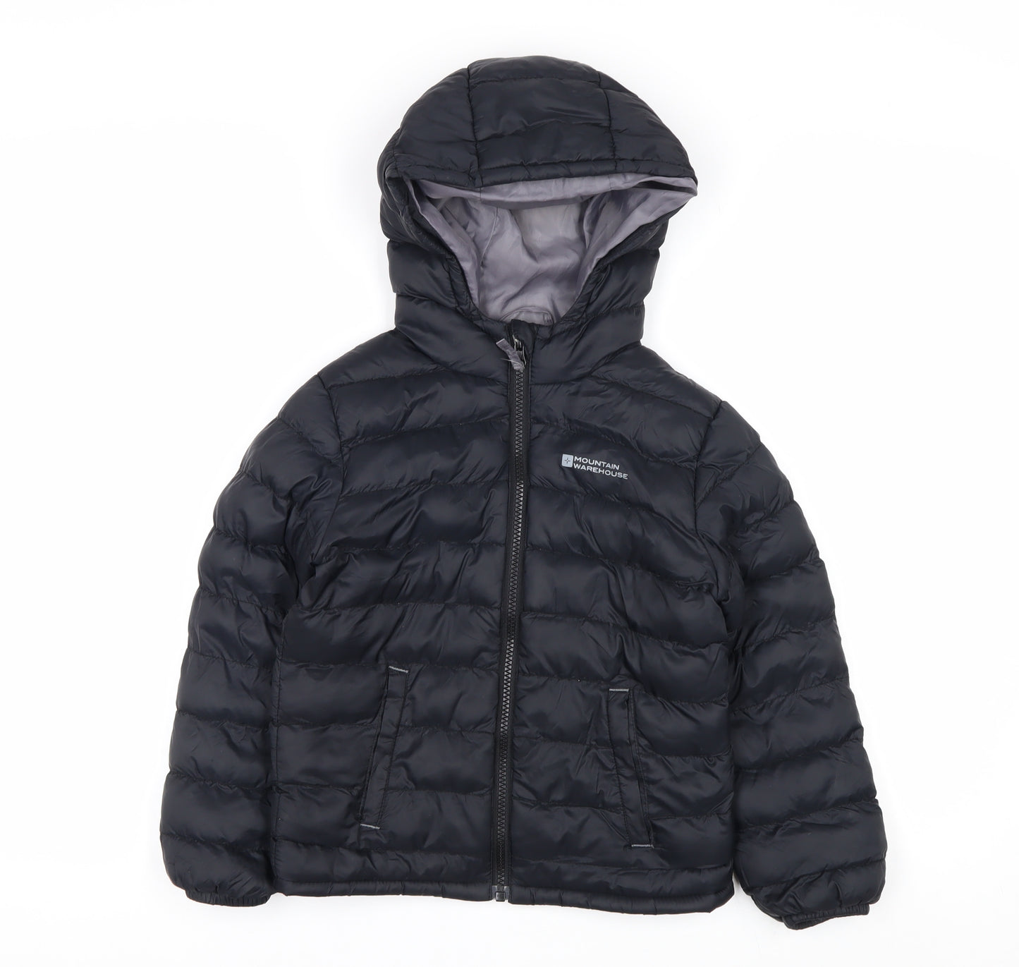Mountain Warehouse Boys Black 5-6 Years Hooded Puffer Jacket Water Resistant