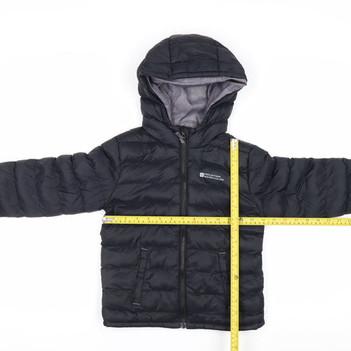 Mountain Warehouse Boys Black 5-6 Years Hooded Puffer Jacket Water Resistant