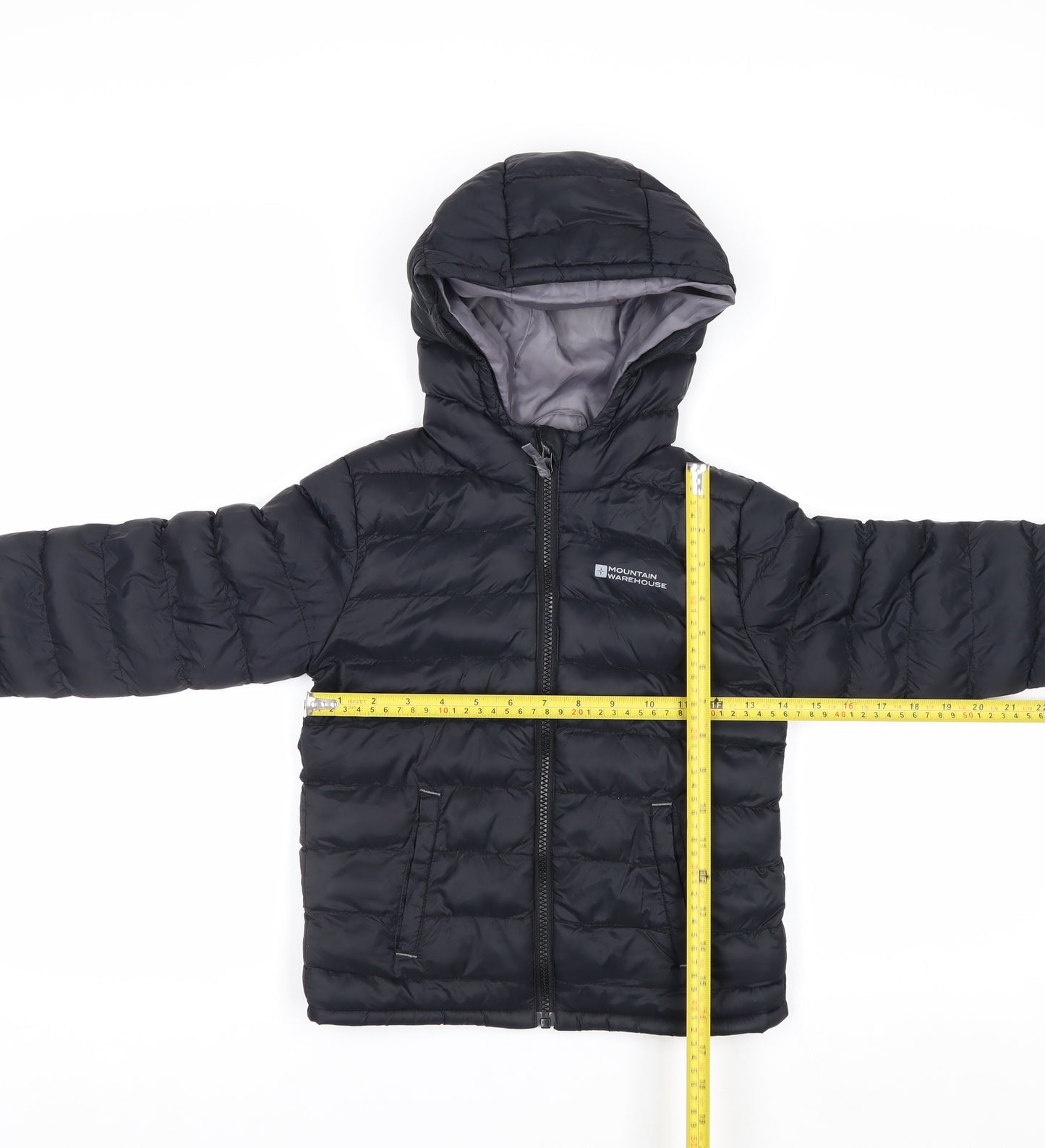 Mountain Warehouse Boys Black 5-6 Years Hooded Puffer Jacket Water Resistant
