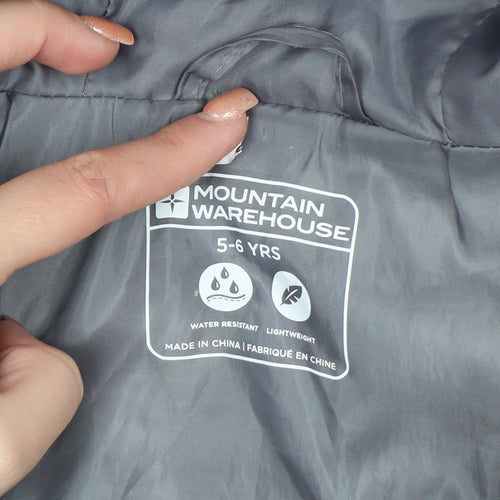 Mountain Warehouse Boys Black 5-6 Years Hooded Puffer Jacket Water Resistant