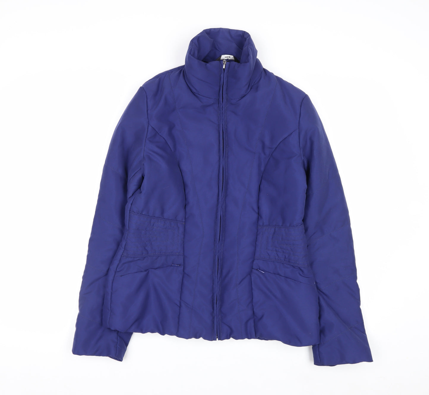 M&Co Womens Blue Size 10 Puffer Jacket Quilted Polyester Winter Coat