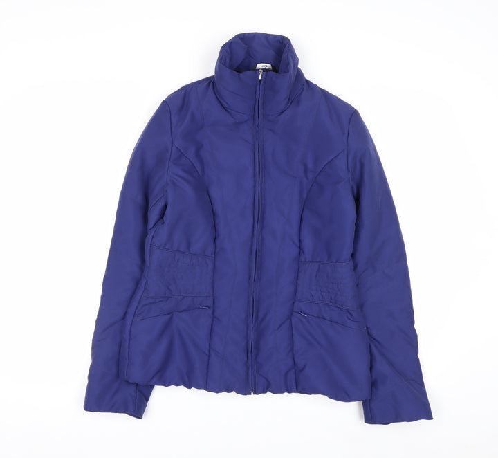 M&Co Womens Blue Size 10 Puffer Jacket Quilted Polyester Winter Coat