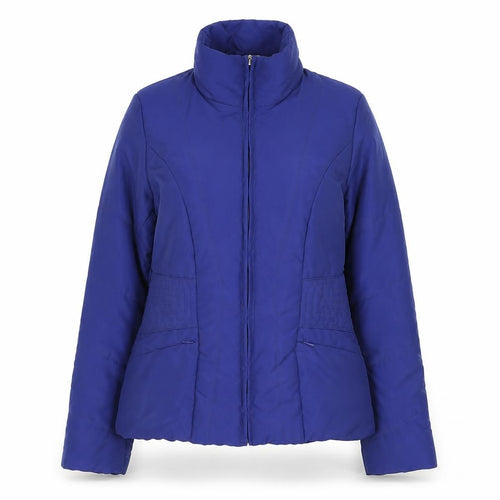 M&Co Womens Blue Size 10 Puffer Jacket Quilted Polyester Winter Coat