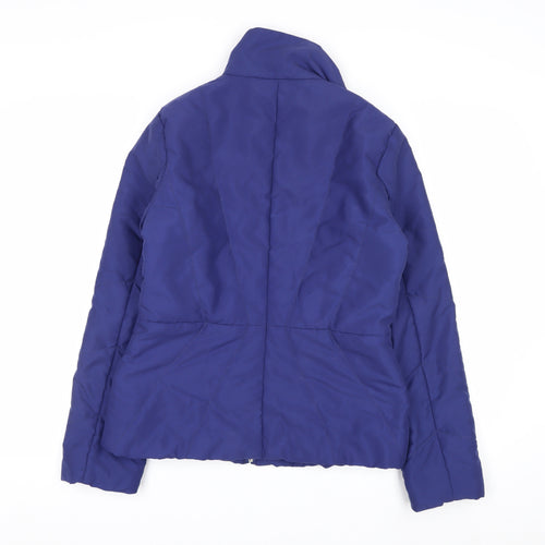M&Co Womens Blue Size 10 Puffer Jacket Quilted Polyester Winter Coat