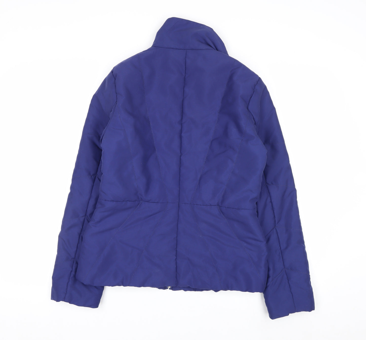 M&Co Womens Blue Size 10 Puffer Jacket Quilted Polyester Winter Coat