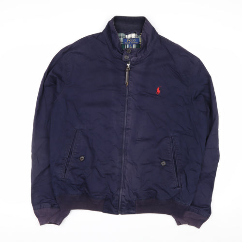 Polo Ralph Lauren Men's Navy Bomber Jacket L Cotton Zip Up