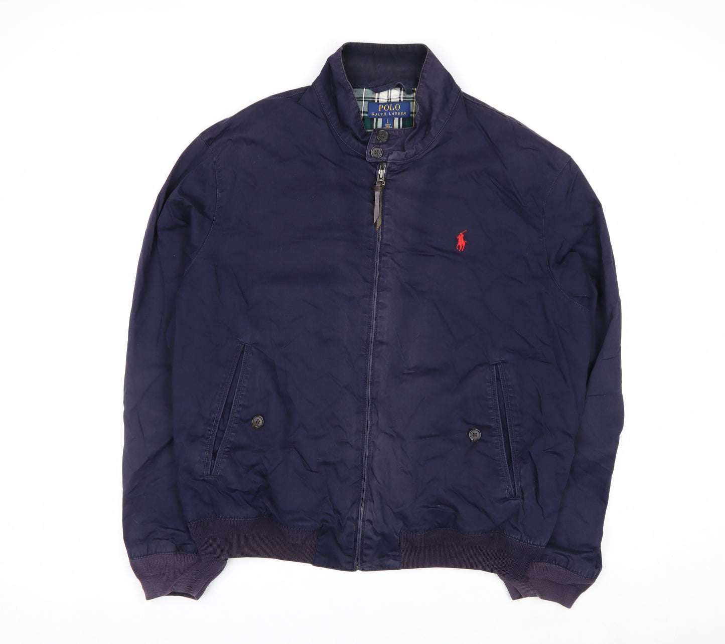Polo Ralph Lauren Men's Navy Bomber Jacket L Cotton Zip Up