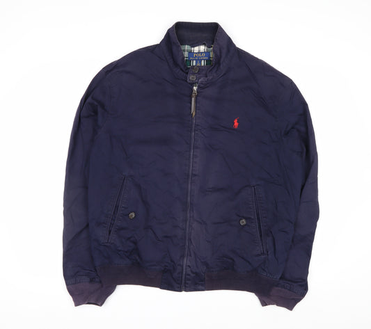 Polo Ralph Lauren Men's Navy Bomber Jacket L Cotton Zip Up