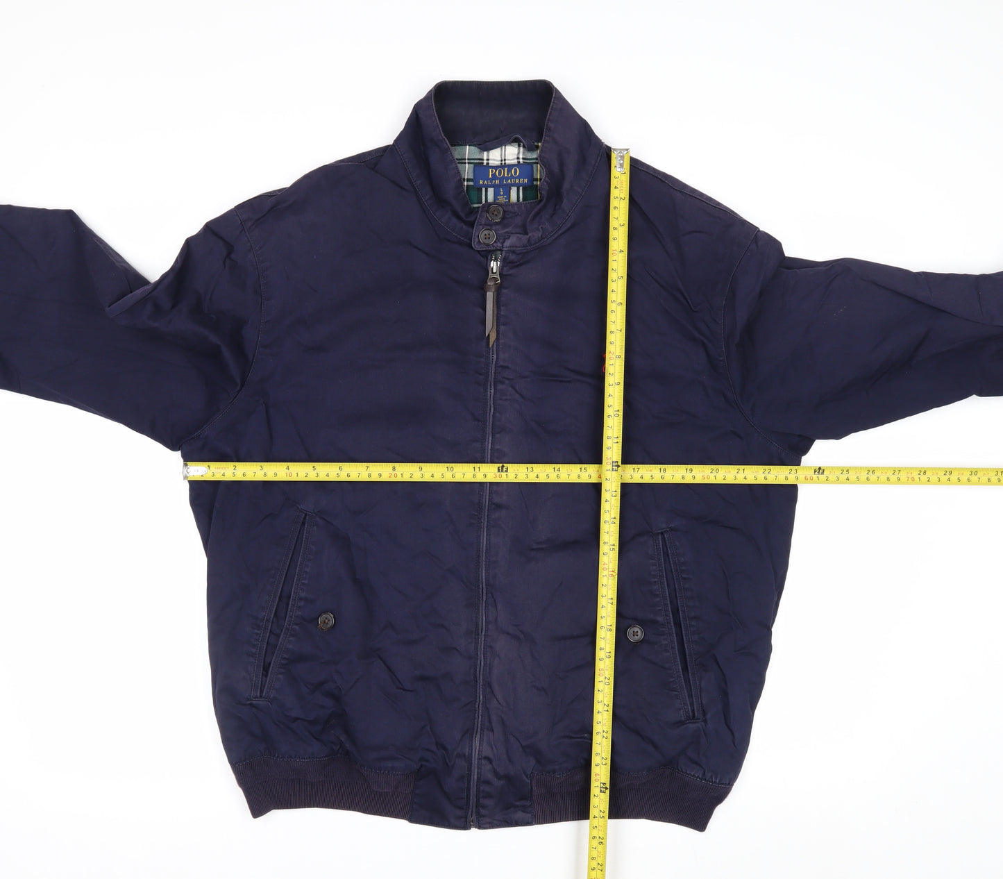 Polo Ralph Lauren Men's Navy Bomber Jacket L Cotton Zip Up