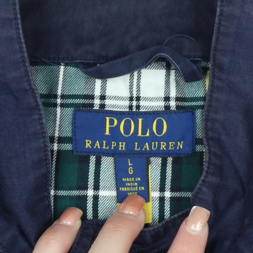 Polo Ralph Lauren Men's Navy Bomber Jacket L Cotton Zip Up
