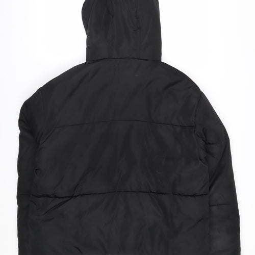 Next Women Black Puffer Jacket S Hooded Short Polyester Winter Coat