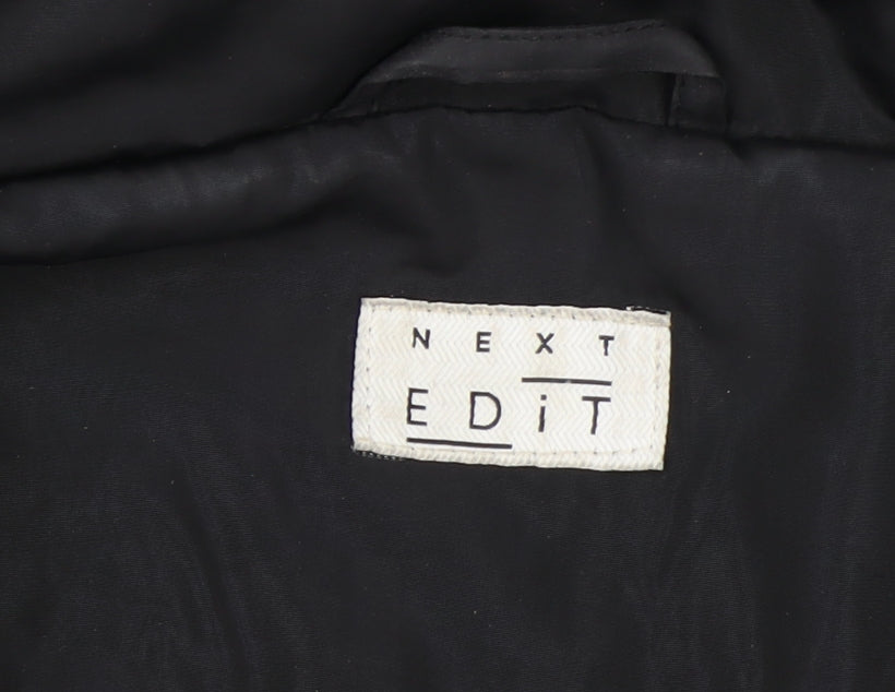 Next Women Black Puffer Jacket S Hooded Short Polyester Winter Coat