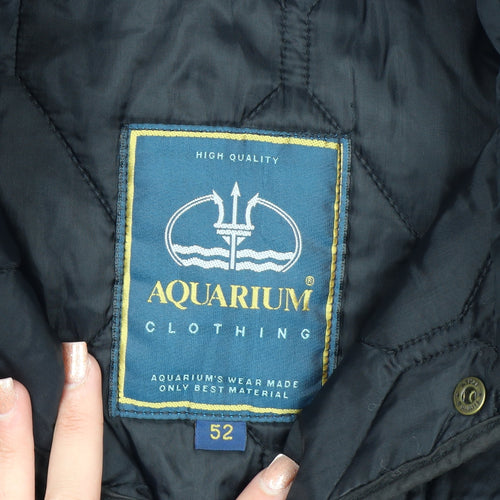 Aquarium Clothing Men's Black Quilted Mid-Length Jacket Size 52 Regular