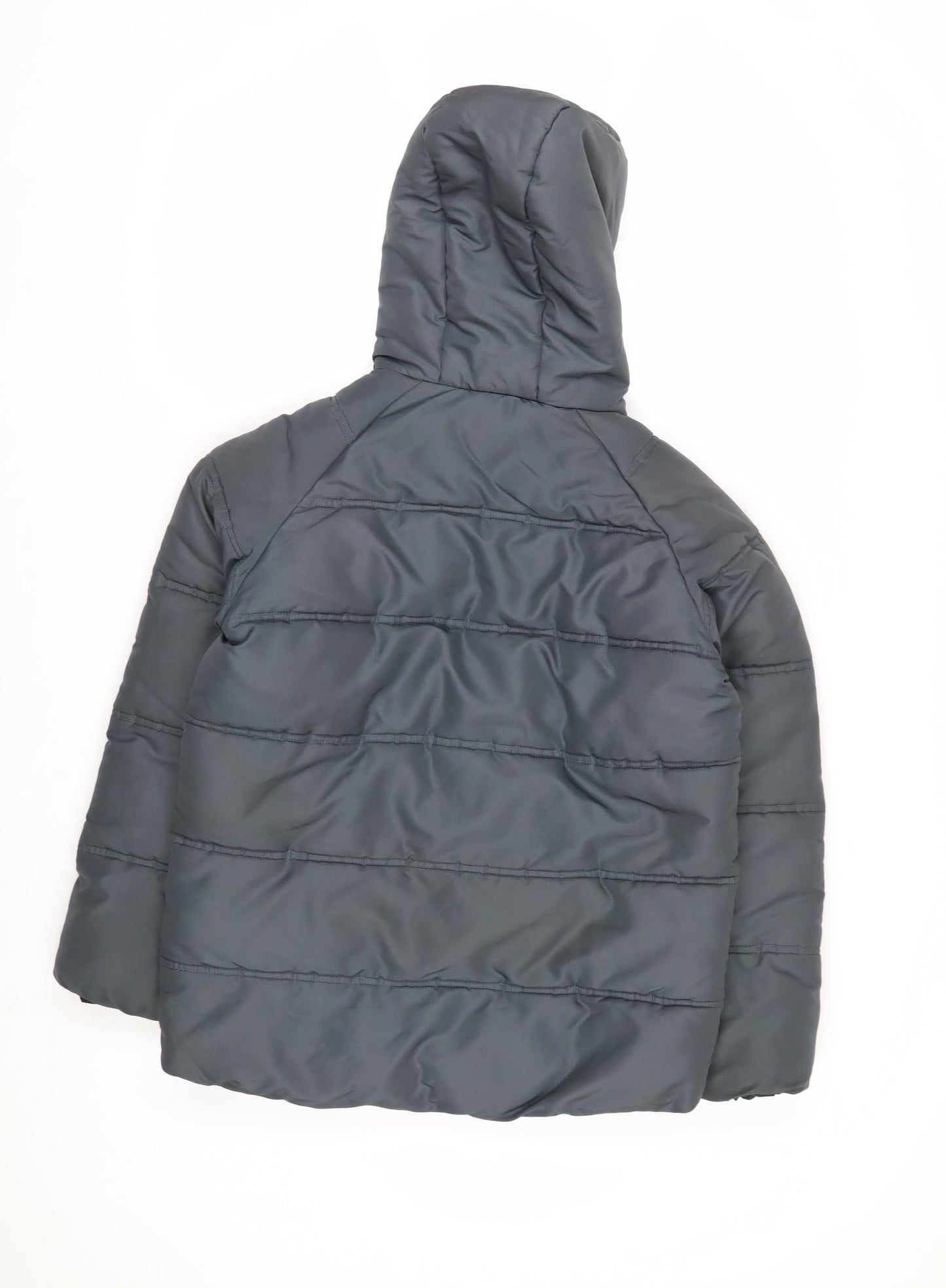 Marks and Spencer Boys Grey Hooded Puffer Jacket 12-13 Years Shower Resistant
