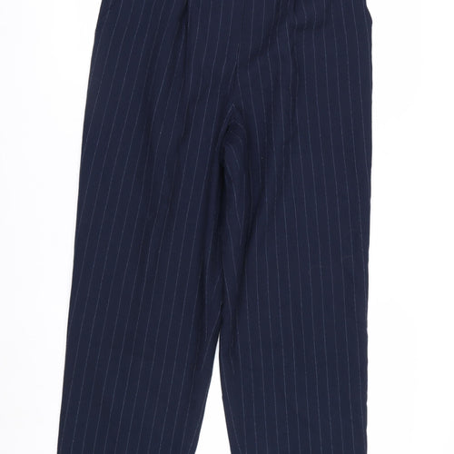 Dressbarn Women’s Blue Pinstripe Pleated Straight Trousers Size 8