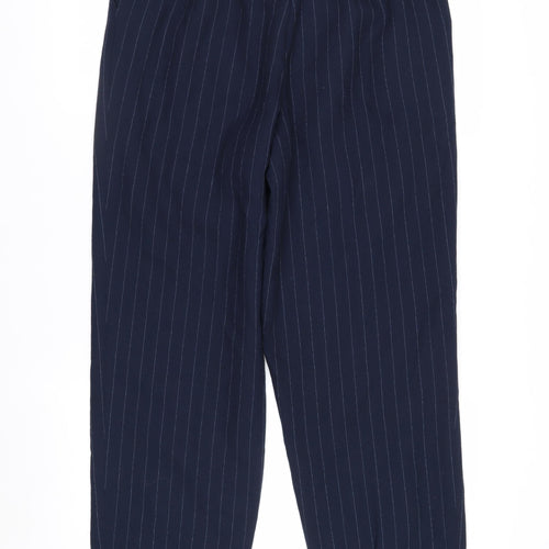 Dressbarn Women’s Blue Pinstripe Pleated Straight Trousers Size 8