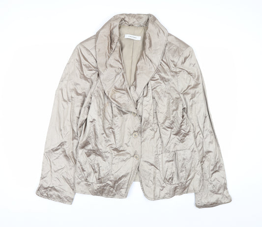Cassani Women Beige Shawl Collar Single-Breasted Suit Jacket Size 16