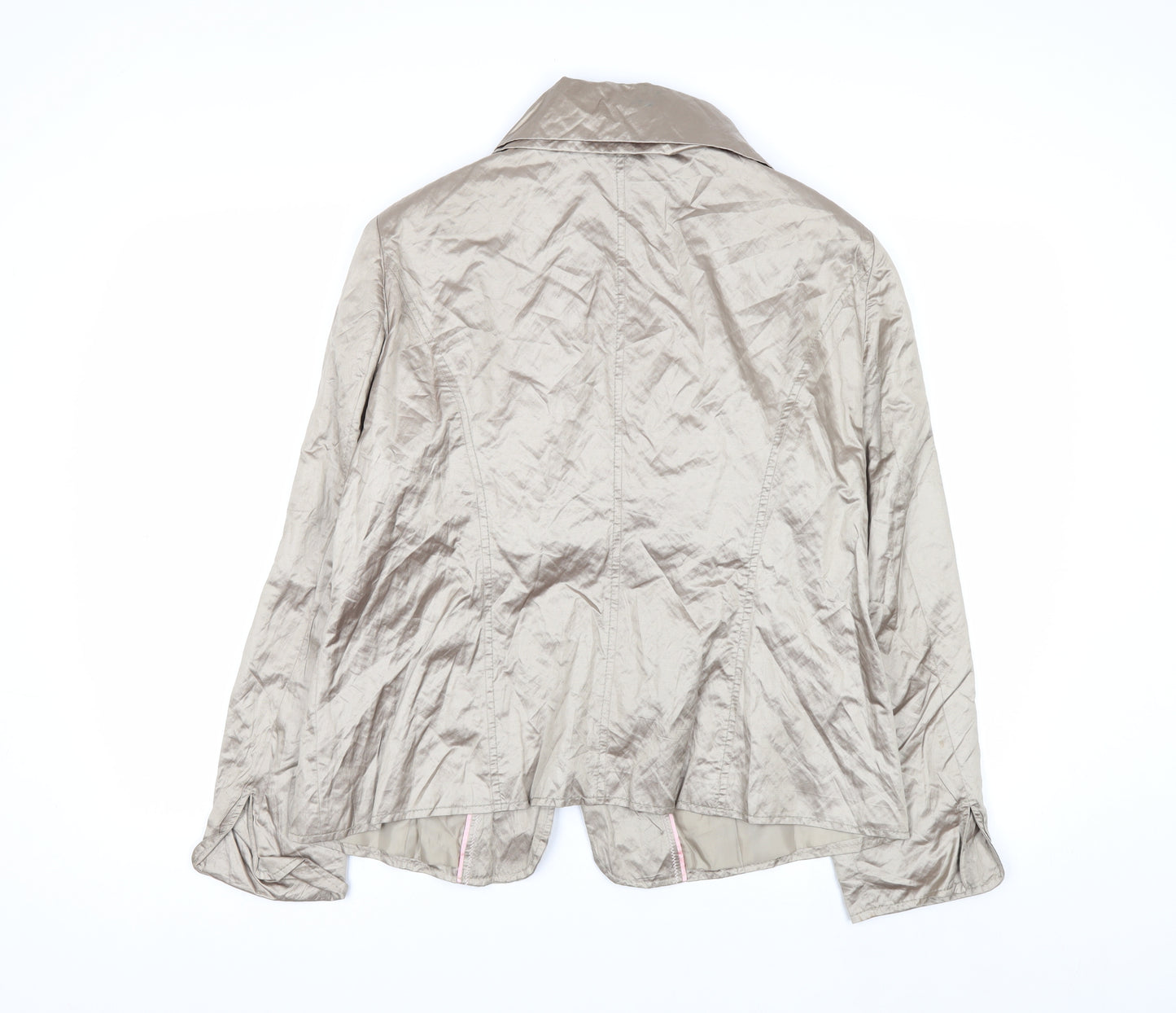 Cassani Women Beige Shawl Collar Single-Breasted Suit Jacket Size 16