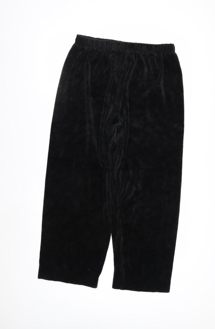 Penmans Womens Black Velvet Straight Leg Trousers L