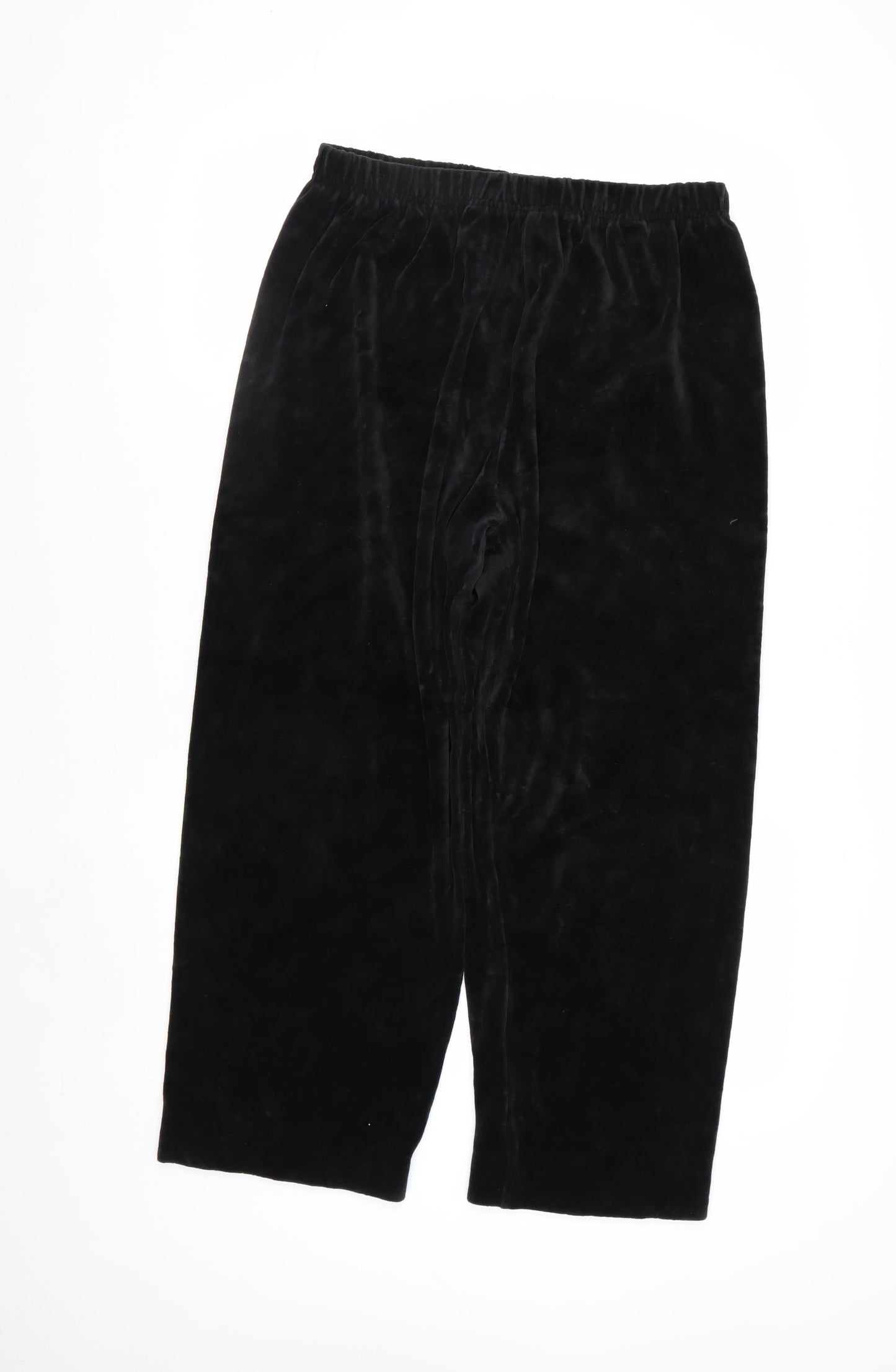 Penmans Womens Black Velvet Straight Leg Trousers L