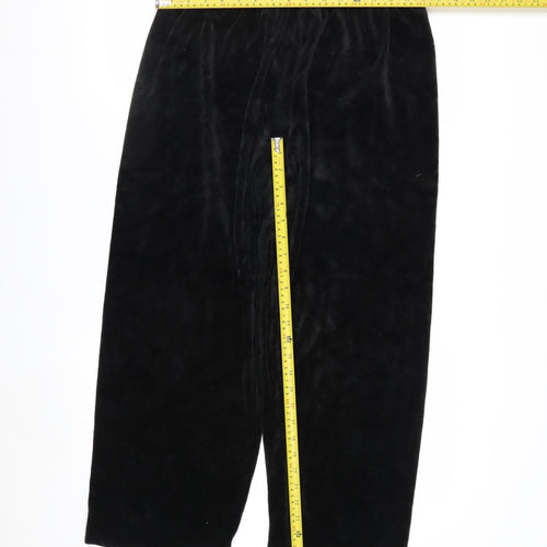 Penmans Womens Black Velvet Straight Leg Trousers L